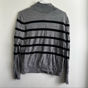 Banana republic black striped long sleeve top